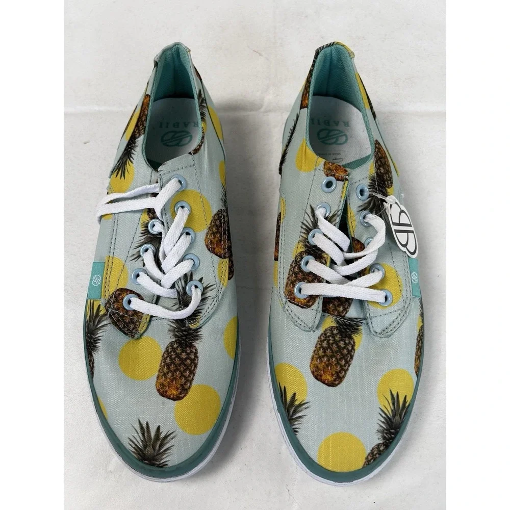 NWT Radii AXEL Mint Pineapple Lace Up Sneakers Shoes Men's Size 8 FM1052